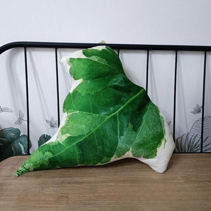 Tropical plant leaf throw pillow Design C1