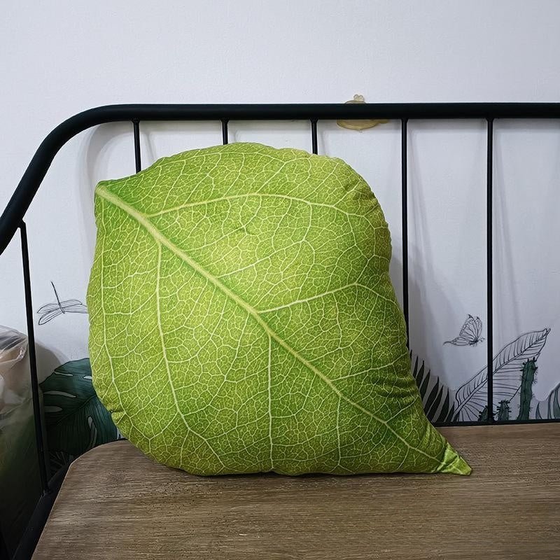 Tropical plant leaf throw pillow Design D1