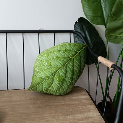 Tropical plant leaf throw pillow Design E