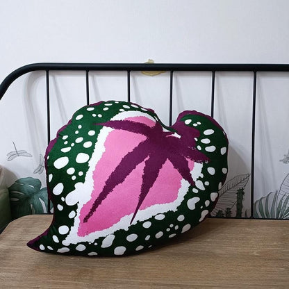 Tropical plant leaf throw pillow Design E1