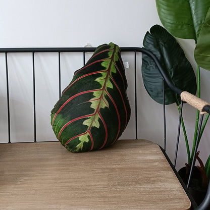 Tropical plant leaf throw pillow Design F