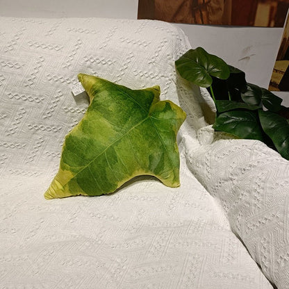 Tropical plant leaf throw pillow Design I