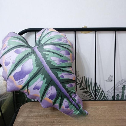 Tropical plant leaf throw pillow Design I1