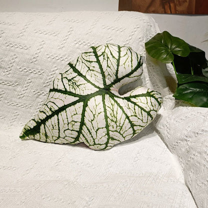 Tropical plant leaf throw pillow Design J