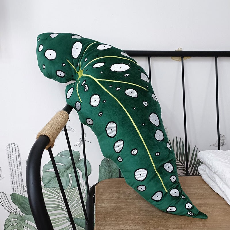 Tropical plant leaf throw pillow Design Y