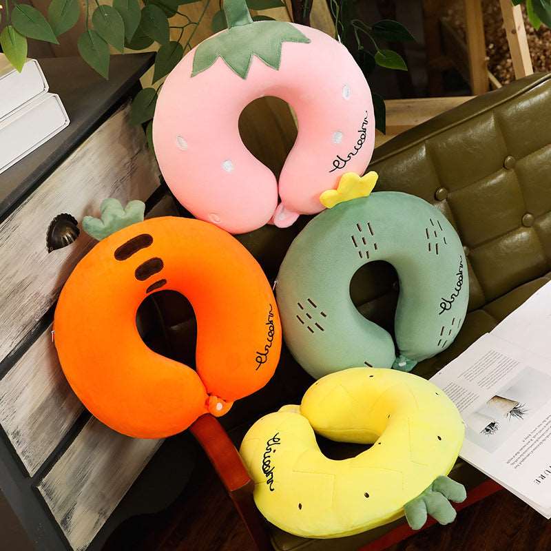 Cute u shaped travel neck pillow memory foam