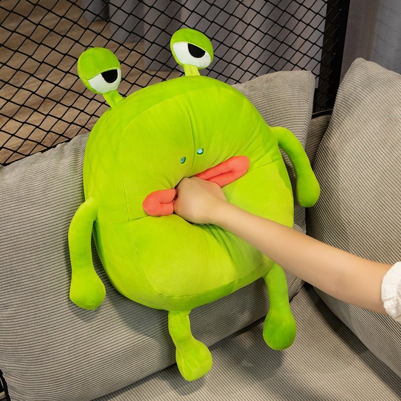 Embrace Quirkiness with Our Ugly And Cute Frog Pillow Plush Toy 