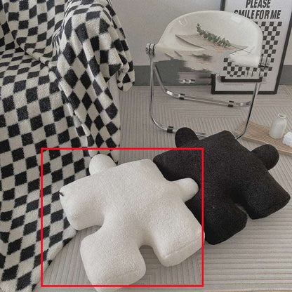 White puzzle piece throw pillow 55x55cm