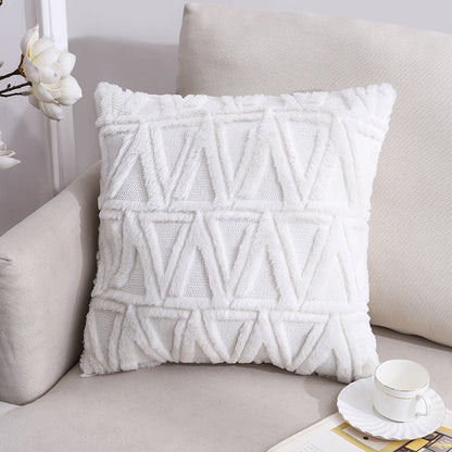 White Triangle Nordic geometric cushion 45x45cm